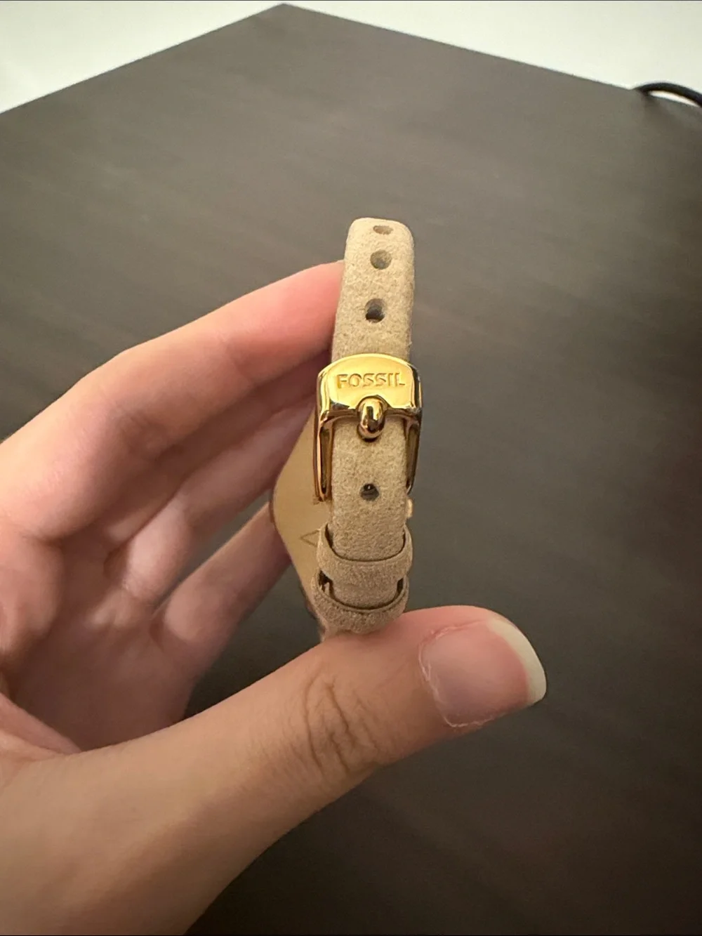 Fossil Rose Gold Tone Leather Strap Watch